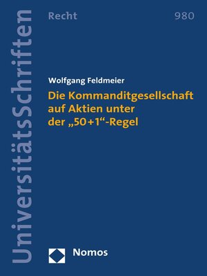 cover image of Die Kommanditgesellschaft auf Aktien unter der "50+1"-Regel